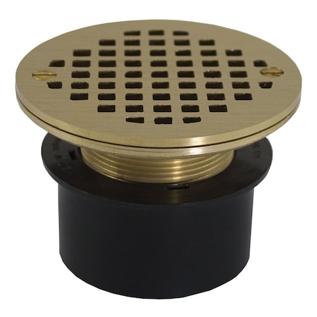 Jones Stephens 3in ABS Inside Pipe Fit Adjustable General Purpose Drain with Polished Brass Spud and Strainer D53185